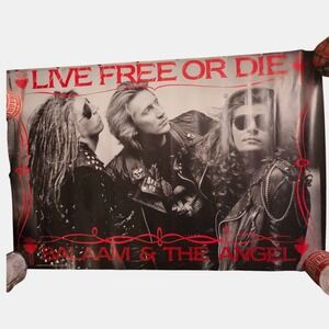 Balaam & The Angel Live Free Or Die Promo Poster 23x34.5 VTG 1988 Virgin Records